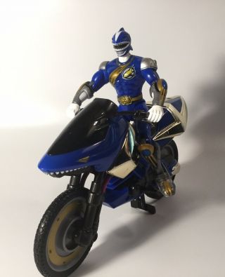 Power Rangers Wild Force Blue Ranger Savage Cycle Motorcycle Rare Bandai 2002