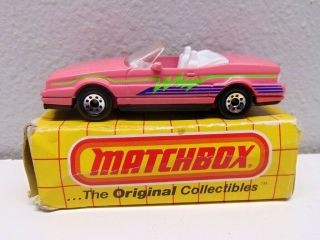 Matchbox 1987 1:60 Scale Pink Die - Cast Cadillac Allante Convertible Car