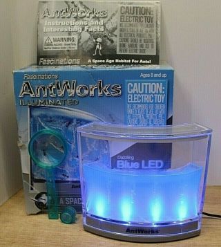 Fascinations Antworks,  A Space - Age Habitat Ant Farm Blue Led Glow Night Lights