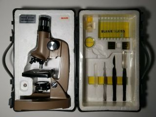 Vintage Sears Zoom Microscope Set 50 - 900 Power No.  49 - 24373.  W/instruction Guide