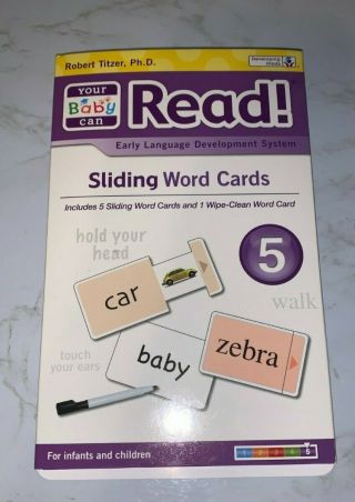 Your Baby Can Read Sliding Word Cards W/ Wipe Word Card Level 5