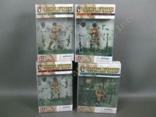 4 Dragon Action 18 Us Army 101st Airborne Screaming Eagle Paratrooper Figure Set