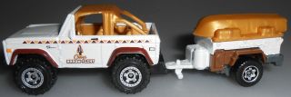 Matchbox 1972 Ford Bronco 4x4 With Trailer White 2020 Loose