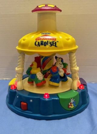 Vtech Little Smart Light Up Carousel Merry Go Round Sounds Music Animals Numbers