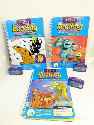 Leapfrog Leap Pad Monsters Inc & Scooby - Doo (x2).  Reading Grade 1 - 3 / Ages 6 - 8