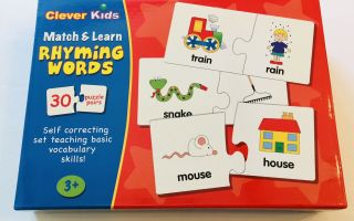 Clever Kids Match & Learn Rhyming Words 30 Puzzle Pairs Learning Games School