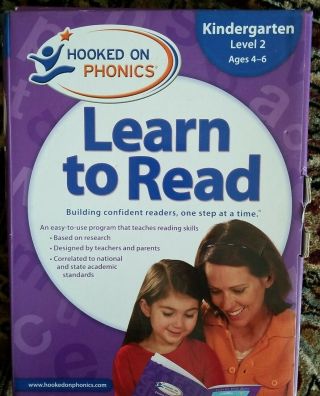 Hooked On Phonics Learn To Read Kit Kindergarten Level 2 Ages 4 - 6& Funtastic Dvd