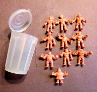 Vintage Mattel Kinnikuman M.  U.  S.  C.  L.  E.  Muscle Men 10 Figure Pack Trash Can