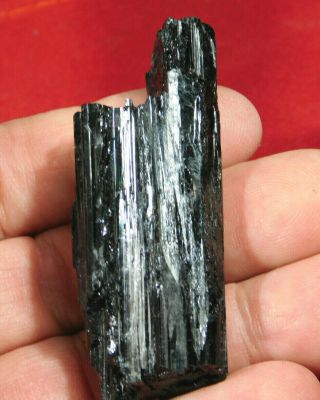 A And 100 Natural Schorl Or Black Tourmaline Crystal From Brazil 37.  6gr