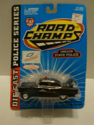 Road Champs Oregon State Police Car 1955 Chevy 1:43 Scale Diecast Read C15 - 303