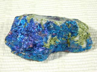 A Vivid Purple and Blue Peacock Copper or Chalcopyrite or Peacock Ore 128gr 3