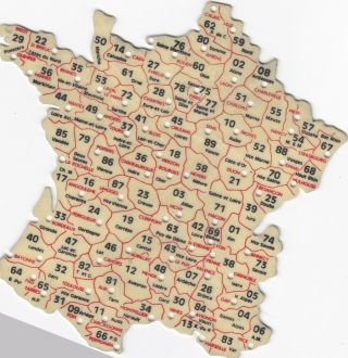 Ancienne Carte De France En Plastique Gabarit D 