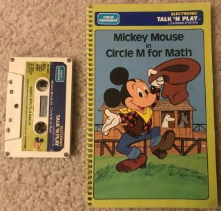Vintage Talk N Play " Mickey Mouse In Circle M For Math " Cassette Tape Playskool