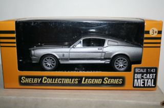 1967 Ford Mustang Shelby Gt500 Diecastcar - 1/43 - - Silver - Box - Shelby Collectibl