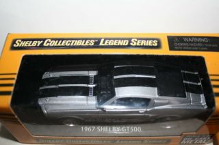 1967 FORD MUSTANG SHELBY GT500 DIECASTCAR - 1/43 - - SILVER - BOX - SHELBY COLLECTIBL 3