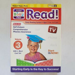 Your Baby Can Read Dvd Vol.  3 Robert Titzer Ph.  D.  Ages 3 Mo To 5 Yrs Early Read