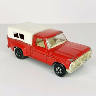 Lesney Superfast Matchbox - No.  6 Ford Pick - Up - Red W/ White Bed Cover