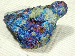 A Vivid Blue And Purple Peacock Copper Or Chalcopyrite Or Peacock Ore 172gr