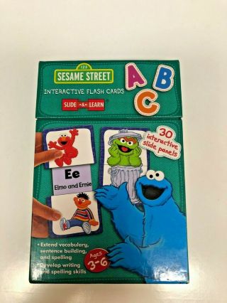 Sesame Street Interactive Flash Cards Slide And Learn Vocab Spelling Writing