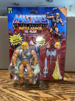 Masters Of The Universe Origins Battle Armor He - Man Motu In Hand Punched (loose)