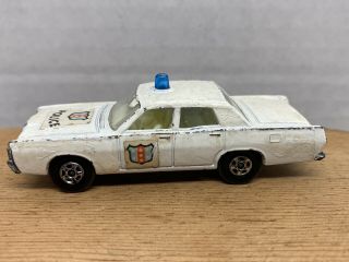 Matchbox Lesney 55 Or 73 Ford Galaxie Custom Superfast Police Car.