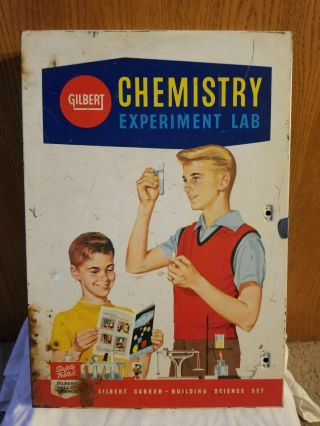 Vintage Gilbert Chemistry Experiment Lab - Empty Case Only - Metal Tin Box