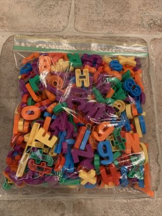Bag Of Assorted Letters And Numbers Different Sizes Magnetic Kids Learning Toy