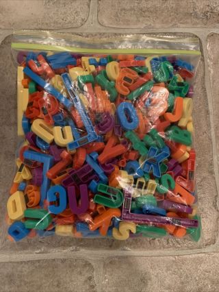 Bag Of Assorted Letters And Numbers Different Sizes Magnetic Kids Learning Toy 2
