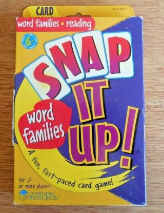 Learning Resources " Snap It Up " Word Families Card Game For 2,  Players Ages 6,