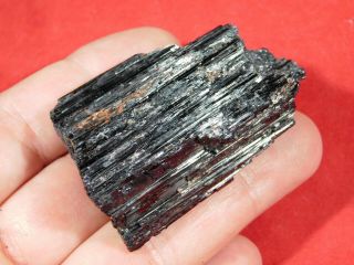 A and 100 Natural Schorl Tourmaline Crystal Found in Brazil 68.  2gr 2