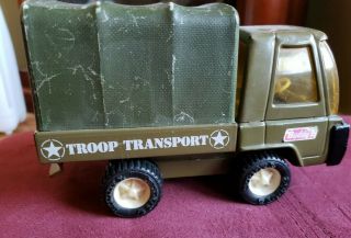 Vintage Buddy L.  Pressed Steel Green Army Troop Transport Truck.  Army.  Hq5121