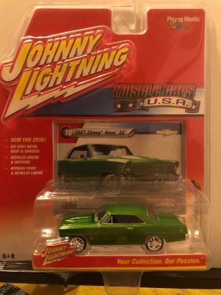 1/64 Johnny Lightning Muscle Cars Usa 1967 Chevrolet Nova Ss Green Metallic