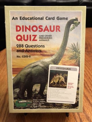Dinosaur Quiz An Educational Card Game Safari Limited 288 Questions