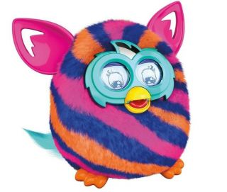 2012 Furby Boom Orange Purple Pink Diagonal Stripes Interactive Collectible Toy 2