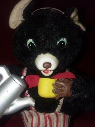 Rare Old Vintage Battery Operated Maxwell Coffee Bear 1950 