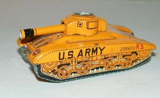 Vintage Toy U.  S.  Army Tank Ks 2064010 Tin Litho Friction - Toymaster Japan E.  C.