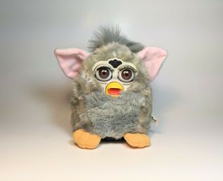 Vintage Furby 1998 Generation Wolf/mouse? Gray Grey Fur Brown Eyes Not