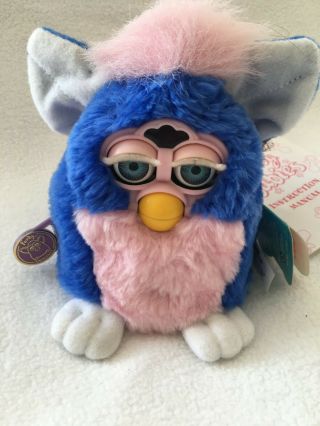 Vtg 1999 Model 70 - 940 Furry Babies Little Baby Blue & Pink W/tag Electronic Toy