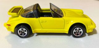 Vintage 1996 Hotwheels Porsche 911 Sc Targa Mattel Die - Cast Neon Yellow Car