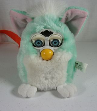 1999 Fully Functional Furby Babies With Tags,  Papers,  And Clear Backpack Teal &