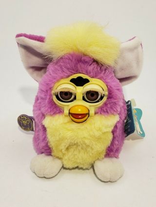 1999 Tiger Electronics Furby Babies Purple & Yellow Great Tags 70 - 940
