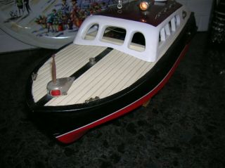 TOY WOOD BOAT ITO BATTERY OPERATED BOAT CABIN CRUISER 18 IN.  WOODEN VINTAGEBOAT 3