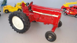 Small Vintage Ertl Toy Tractor Red Harvester International Open Cab 5 Inches