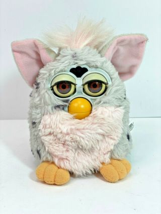 1998 Furby 70 - 800 Gray Black Spots Pink Belly Ear - No Box