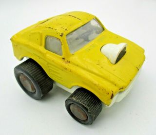 Vintage 1970s Tonka Car - Yellow And White - Pressed Steel