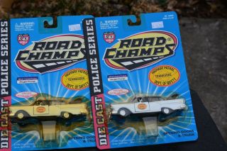 1/43 Road Champ 1957 Ford Tennessee Highway Patrol White / Black Top