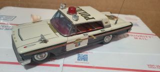 Vintage Car Highway Patrol Police P.  D Taiyo Tin Toy Vehicle Battery Operated