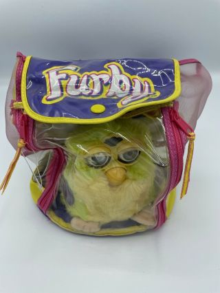 1999 Tiger Furby Clear Carry Along Backpack” Furby Included”