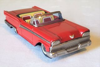 Early Haji Mansei Toys Japan Friction 1959 Ford Fairlane Convertible V Rare