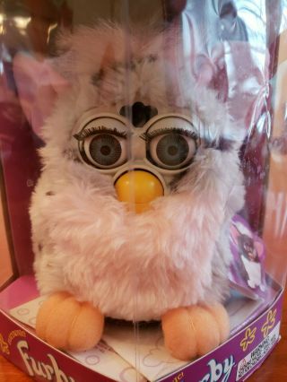 1998 Furby Gray W Black Spots And Pink Belly Blue Eyes Model 70 - 800